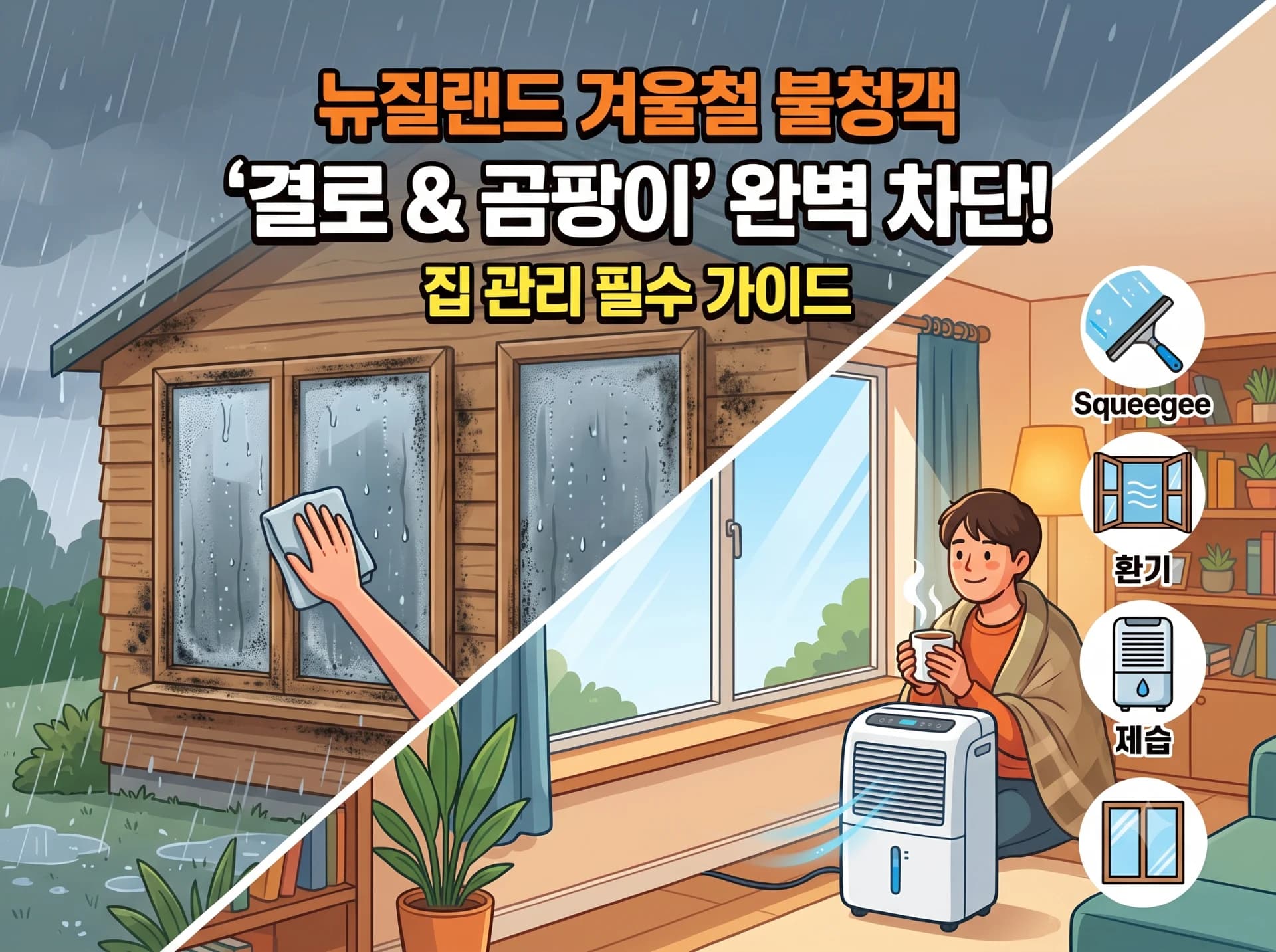 겨울철 불청객 '결로와 곰팡이' 완벽 차단! 뉴질랜드 하우스 겨울나기 필수 가이드