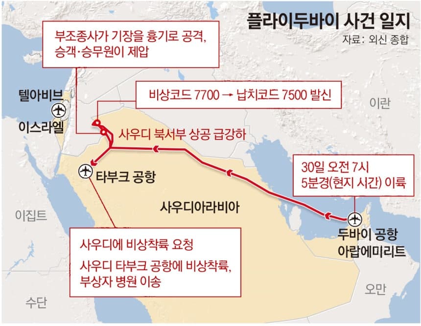 비행 중 부기장이 기장 찔러 추락 시도… 승객·승무원 몸싸움 끝 조종간 되찾아