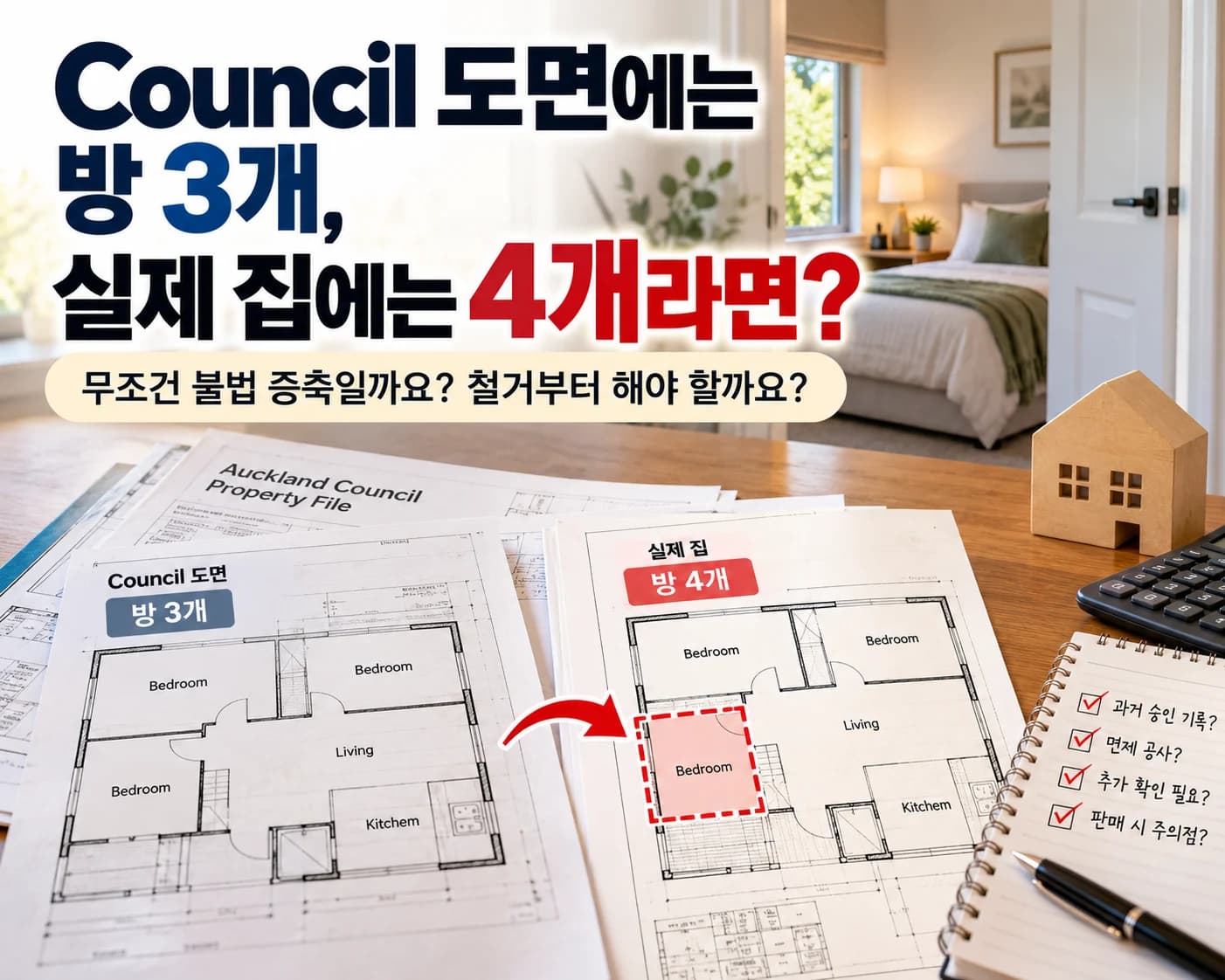 Council 도면에는 방 3개, 실제 집에는 4개라면?